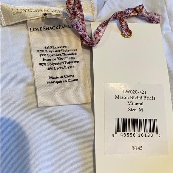 LoveShackFancy Mason high rise bikini mineral M - Picture 5 of 6